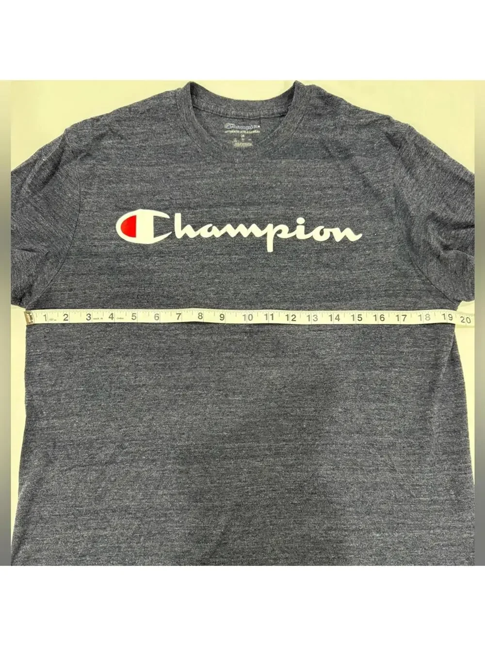Champion Navy Heather Graphic Tee Medium Sporty Short Sleeve T-shirt Size Medium - Picture 6 of 7